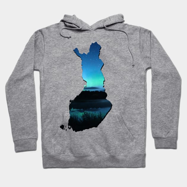 Blue map of finland Hoodie by Purrfect